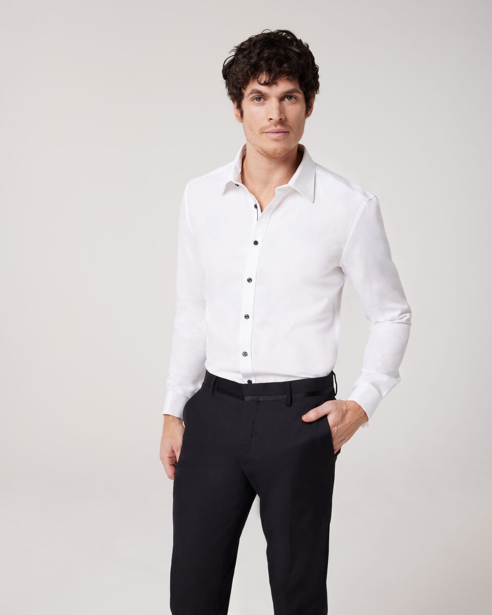 Slim Textured French Cuff Shirt 